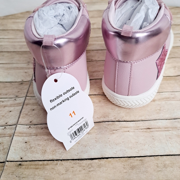 Wonder Nation Pink Star Sneakers with Velcro Straps - Picture 7 of 9